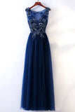Evening Dresses With Applique Lace And Tulle Rjerdress