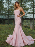 Evening & Prom Dresses Pink Sweetheart Mermaid/Trumpet Bowknot Court Train Rjerdress