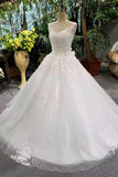 Fantastic Bridal Dresses Floor Length Lace Up Straps With Appliques And Rhinestones