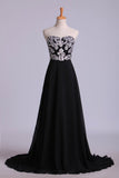 Fascinating Sweetheart A Line Floor Length Party Dresses With Applique Chiffon Rjerdress