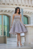 Fashion A-Line Sleeveless Backless Short Homecoming Dress With Sequins Rjerdress