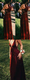 Fashion Long V-Neck Two Piece Floor Length A-Line Sleeveless Halter Prom Dresses Rrjs765 Rjerdress