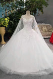 Floor Length Bridal Dresses Lace Up  With Beads And Appliques Ball Gown High Quality Low Price