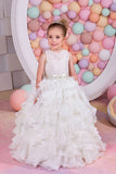 Flower Girl Dresses A Line Chiffon & Lace With Sash Lace Up Rjerdress