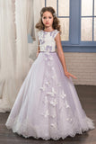 Flower Girl Dresses A Line Scoop Tulle With Applique And Bow Knot Rjerdress