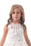 Flower Girl Dresses A Line Scoop Tulle With Beads And Handmade Flowers Rjerdress