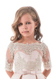 Flower Girl Dresses A Line Sweetheart Satin With Jacket Sweep Train Rjerdress