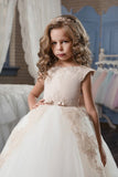 Flower Girl Dresses Ball Gown Scoop Tulle With Applique Rjerdress