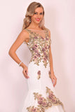 Formal Dresses Boat Neck Mermaid Tulle With Beads&Sequins Appliques Rjerdress