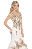 Formal Dresses Boat Neck Mermaid Tulle With Beads&Sequins Appliques Rjerdress