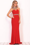 Formal Dresses Mermaid High Neck Spandex With Beading Sweep Train Rjerdress