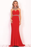 Formal Dresses Mermaid High Neck Spandex With Beading Sweep Train