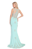Formal Dresses Mermaid Scoop Spandex With Applique Sweep Train Rjerdress