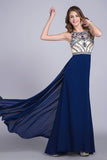 Formal Dresses Scoop A Line Full Length Beaded Tulle Bodice With Chiffon Skirt Ready To Ship Rjerdress