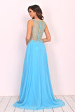 Formal Dresses Scoop Chiffon With Beading A Line Zipper Up Rjerdress
