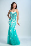 Formal Dresses Strapless Mermaid With Beading And Applique