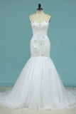 Full Beaded Bodice Bridal Dress Sweetheart With Tulle Skirt Lace Up