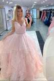 Girly A Line Spaghetti Straps V-neck Princess Prom Dresses Cute Dress