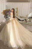 Gorgeous Ball Gown Off the Shoulder Sweetheart Tulle Appliques Wedding Dresses