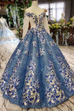 Gorgeous Ball Gown Sheer Neck Long Sleeves Lace up Sequins Appliques Quinceanera Dresses RJS970