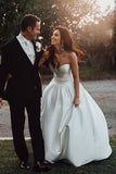 Gorgeous Ball Gown Sweetheart Ivory Strapless Satin BrideDress Wedding Dresses