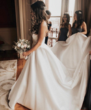 Gorgeous Ball Gown Sweetheart Ivory Strapless Satin BrideDress Wedding Dresses Rjerdress