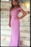 Gorgeous Mermaid Long Off-the-shoulder Prom Dress with Sweep Train RJS653