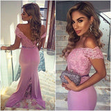 Gorgeous Mermaid Long Off-the-shoulder Prom Dress with Sweep Train RJS653 Rjerdress