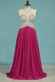 Gorgeous Party Dresses A Line Scoop Chiffon Sweep Train Rjerdress