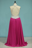 Gorgeous Party Dresses A Line Scoop Chiffon Sweep Train Rjerdress