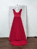 Gorgeous Tulle Red Off the Shoulder Sweetheart A-Line Lace up Wedding Dresses UK RJS498 Rjerdress
