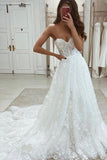 Half Sleeve A Line Lace Appliques Wedding Dresses Sweetheart Wedding Gowns Rjerdress