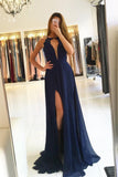 Halter Chiffon Prom Dresses A Line With Applique Open Back Rjerdress