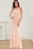 Halter Mermaid Chiffon With Ruffles And Beads Formal Dresses Rjerdress