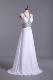 Halter Party Dress A-Line Pick Up Long Chiffon Skirt With Crystal Beading And Ruffles Rjerdress