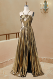 Halter Satin Sleeveless Prom Dress, A Line Simple Long Formal Dresses
