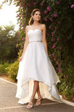 High Loe Ivory Sweetheart Open Back Simple Elegant Wedding Dresses Rjerdress