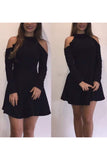 High Neck Long Sleeves Homecoming Dresses A Line Spandex Short/Mini Rjerdress