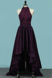 High-Neck Short/Mini Party Dresses A Line Satin & Lace With Detachable Train Rjerdress