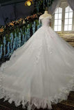High Quality Bridal Dresses Low Price  Lace Up  With Beadings And Appliques Rjerdress