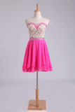 Hoco Dress Sweetheart A Line With Layered Chiffon Skirt Bicolor Short/Mini Rjerdress