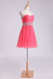 Hoco Dress Sweetheart Pleated Bodice A Line Short/Mini Tulle Rjerdress