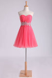 Hoco Dress Sweetheart Pleated Bodice A Line Short/Mini Tulle Rjerdress