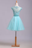 Hoco Dresses A Line Scoop Short/Mini Tulle&Lace Rjerdress