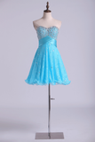 Hoco Dresses A Line Sweetheart Short Lace With Beading&Sequins Rjerdress