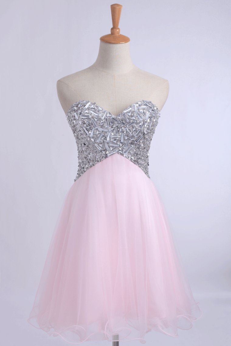 Hoco Dresses A Line Sweetheart With Beads&Sequins Short/Mini Rjerdress