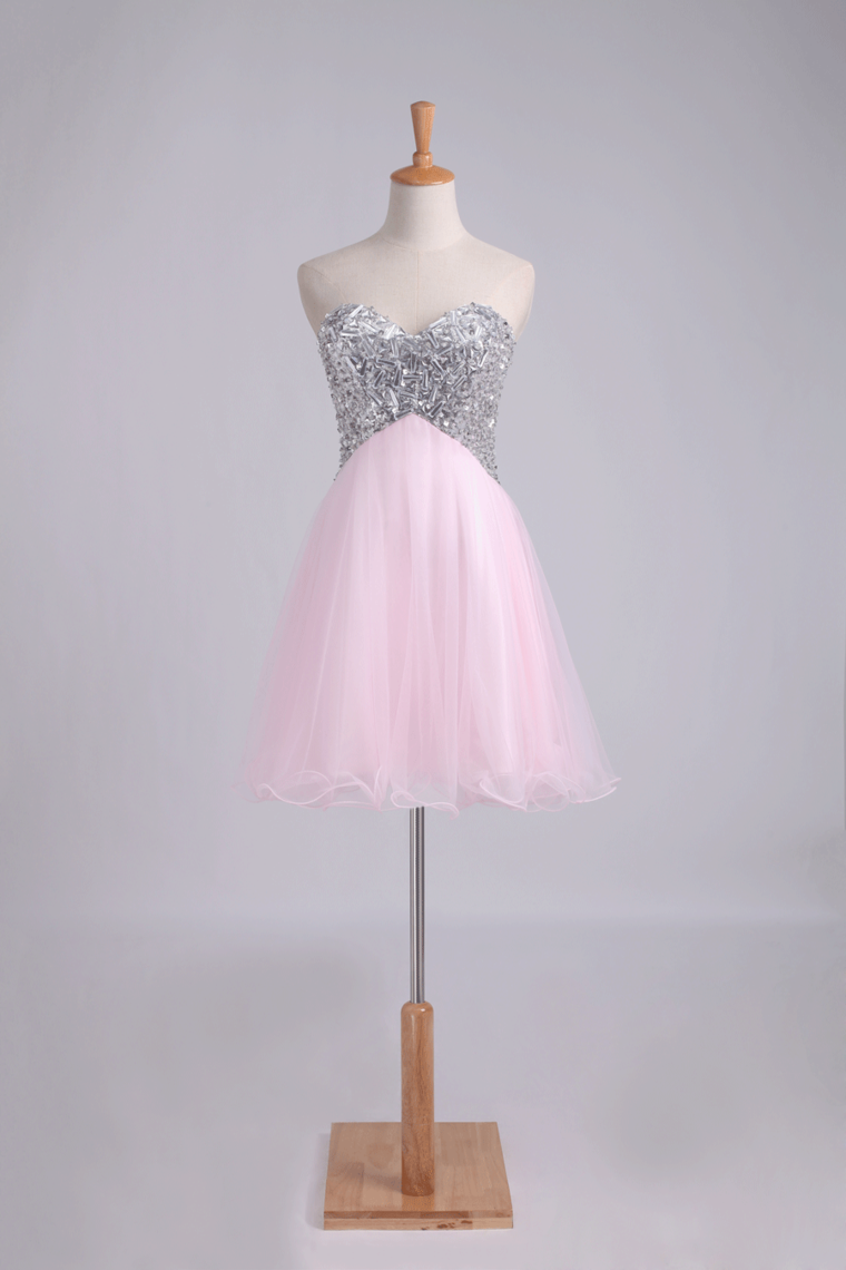 Hoco Dresses A Line Sweetheart With Beads&Sequins Short/Mini Rjerdress