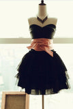 Hoco Dresses A Line Sweetheart With Sash/Ribbon Bow Knot Short/Mini Rjerdress