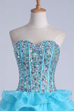 Hoco Dresses Ball Gown Sweetheart Short/Mini With Rhinestones Rjerdress