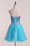 Hoco Dresses Sweetheart With Rhinestones Tulle A Line Rjerdress